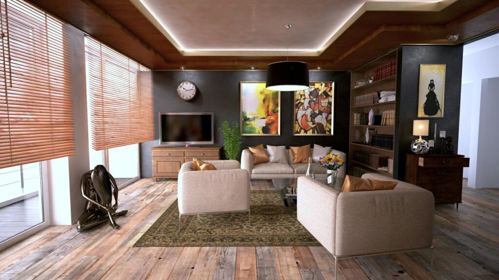 Spacious modern living room by Best Home Interior Designers in Hyderabad